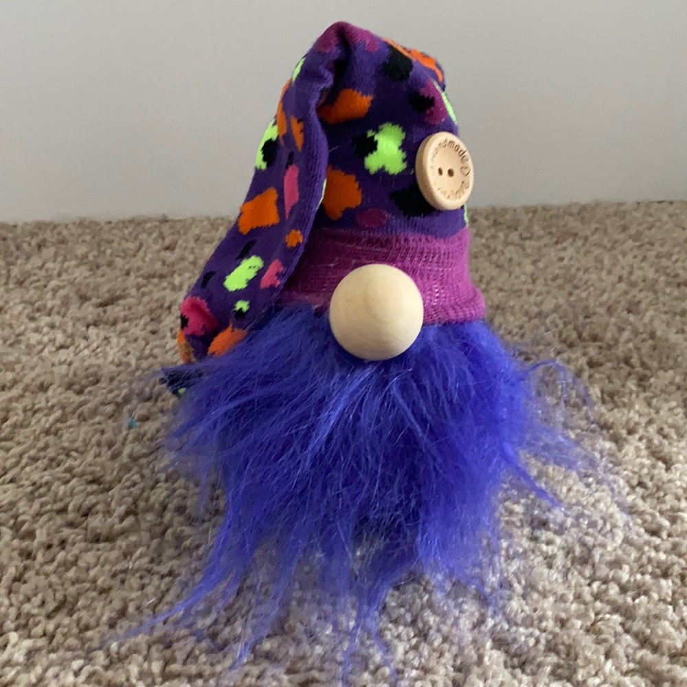 Handmade splatter paint gnome